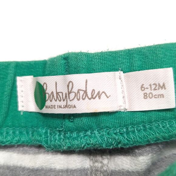 Baby Boden Shorts Boys Size 6-12m Gray Stripe Dinosaur Applique - Picture 5 of 5